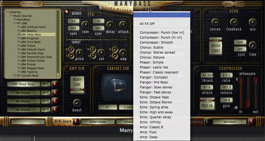 Applying effects is straightforward.